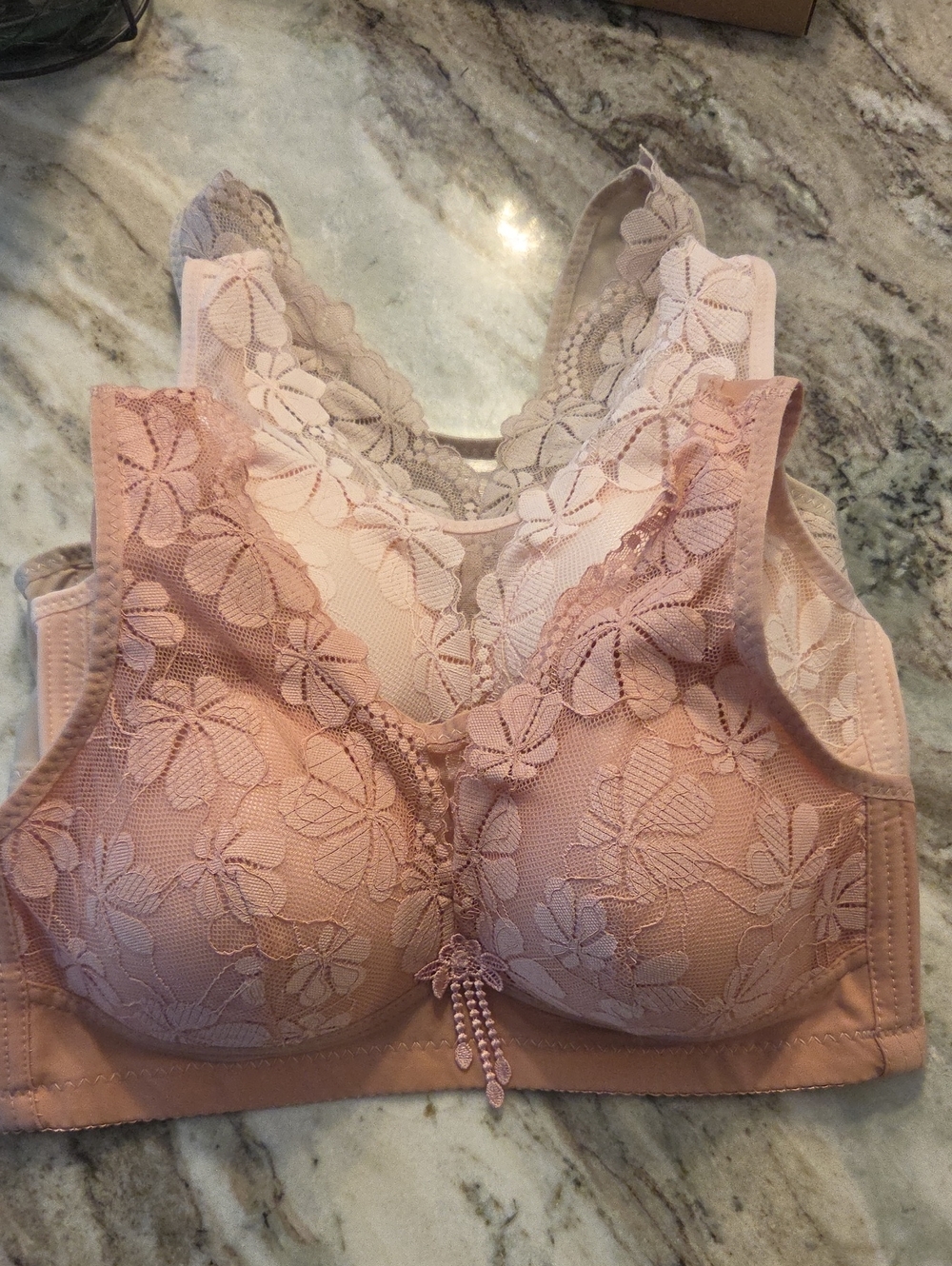 Lace Full-Coverage Comfort Bra - Blush Pink